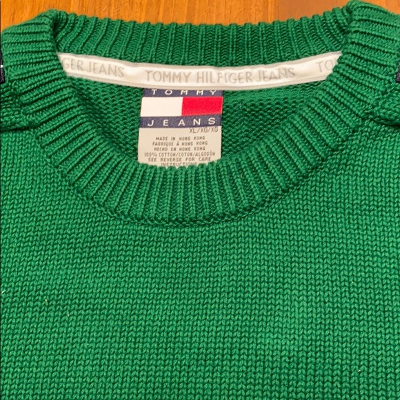 Tommy Hilfiger Jeans Vintage Green Knit Sweater - Picture 4 of 6